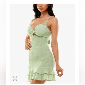 B Darlin smocked ruffle dress with back bow detail